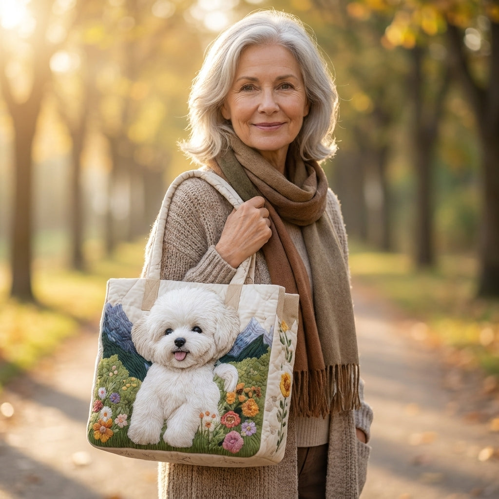 Verzauberter Hund — Handwerklich gesteppte Tasche