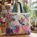 Kolibri im blühenden Garten — gesteppter Shopper