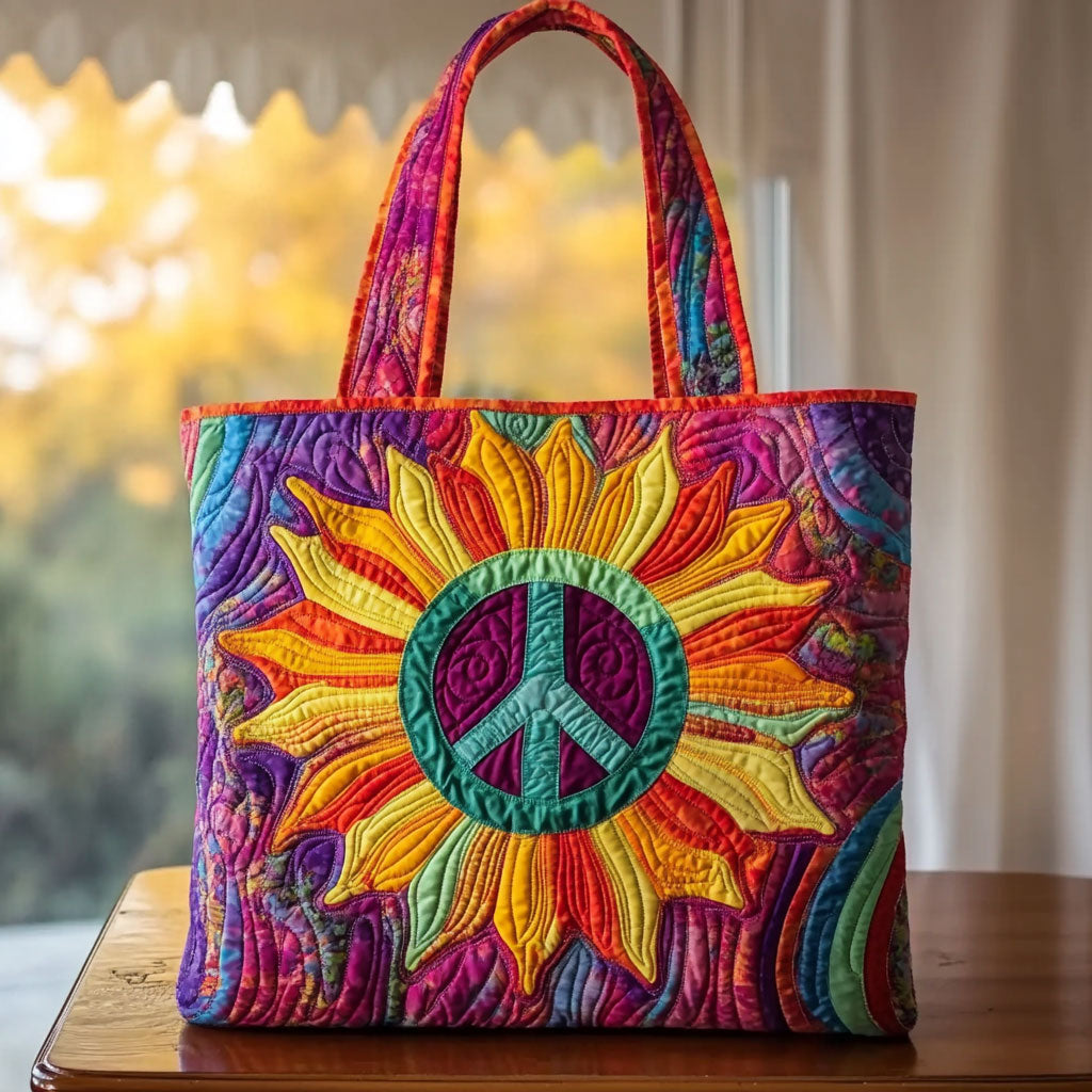 Sonnenblume, warmes Leuchten — gesteppter Shopper
