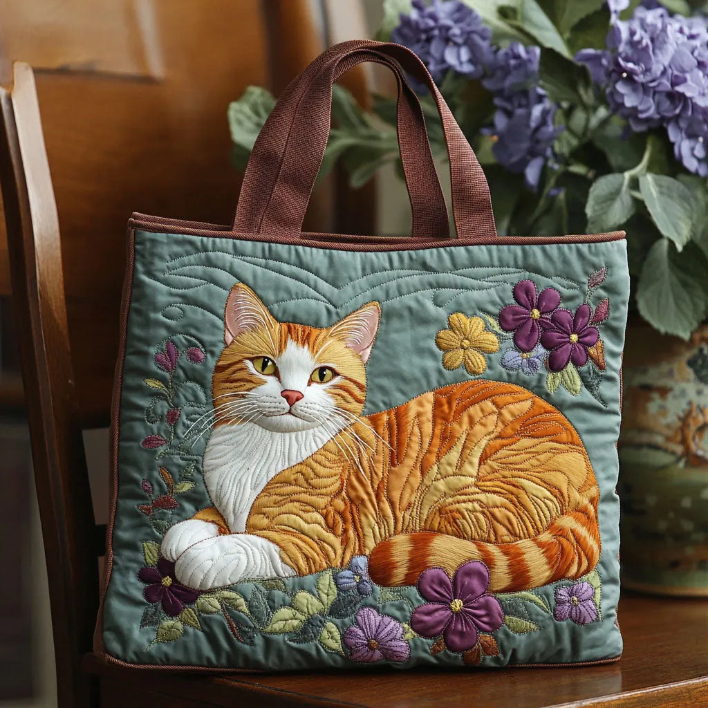 Rote Katze — Handwerklich gesteppte Tasche