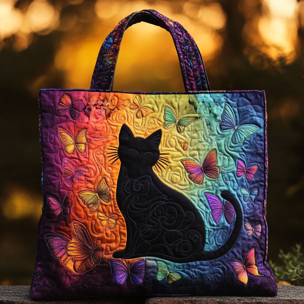 Katzensilhouette — gesteppter Shopper