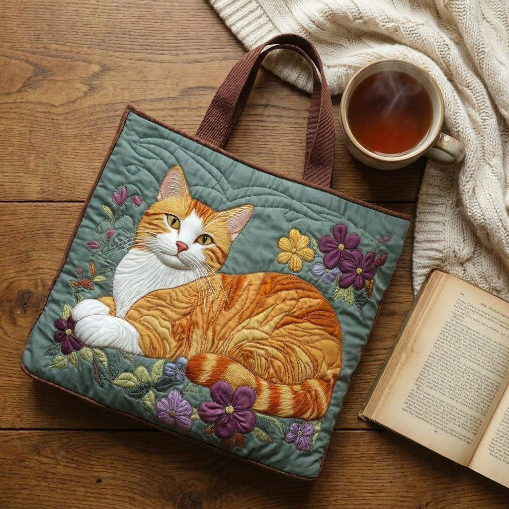 Rote Katze — Handwerklich gesteppte Tasche