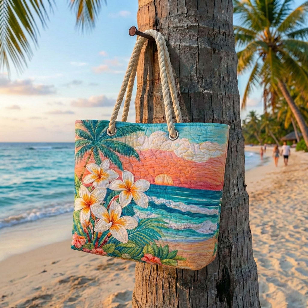 Tropischer Geist — handwerklich gesteppte Strandtasche