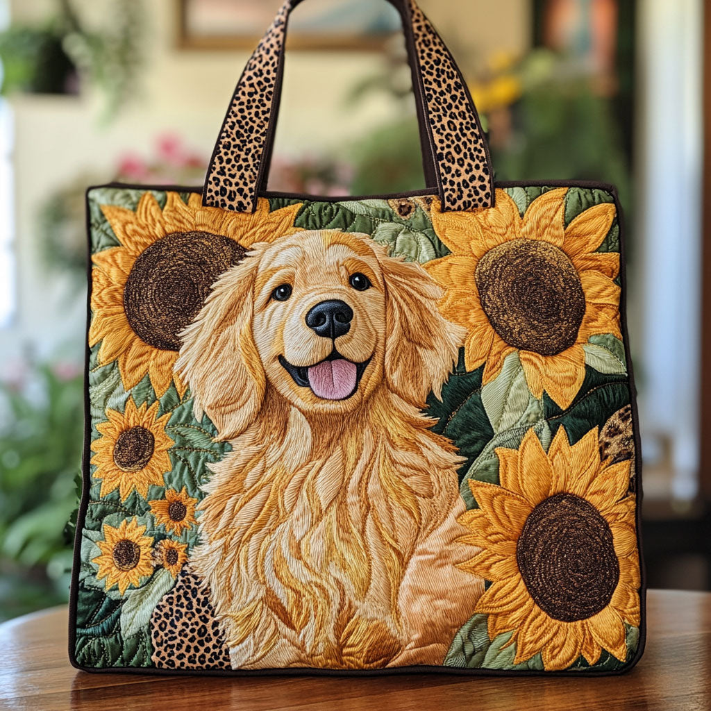 Sonnenblume, goldene Liebe — gesteppter Shopper