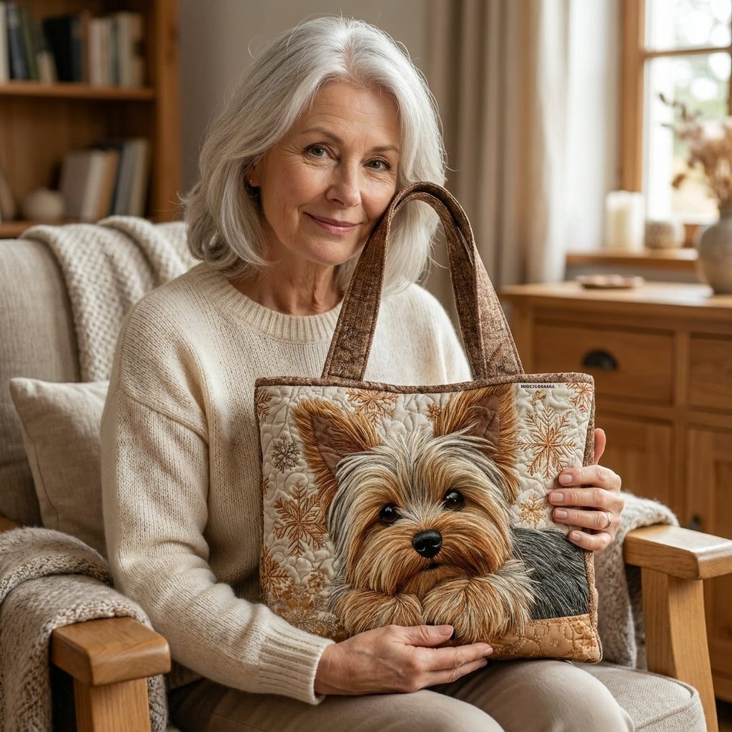 Süßer Yorkshire Terrier — Handwerklich gesteppte Tasche