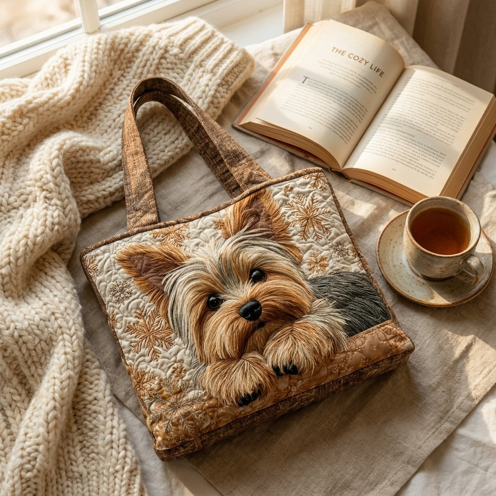 Süßer Yorkshire Terrier — Handwerklich gesteppte Tasche