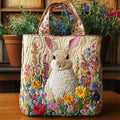 Häschen mit Blume — gesteppter Shopper