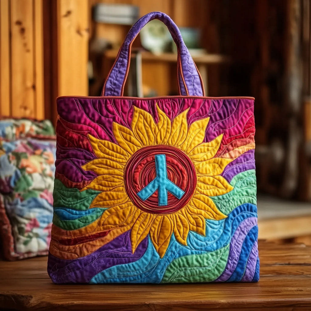 Sonnenblume, frohes Herz — gesteppter Shopper