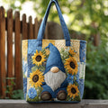 Sonnenblumen-Wichtel — gesteppter Shopper