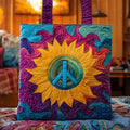 Hippie-Sonnenblume — gesteppter Shopper