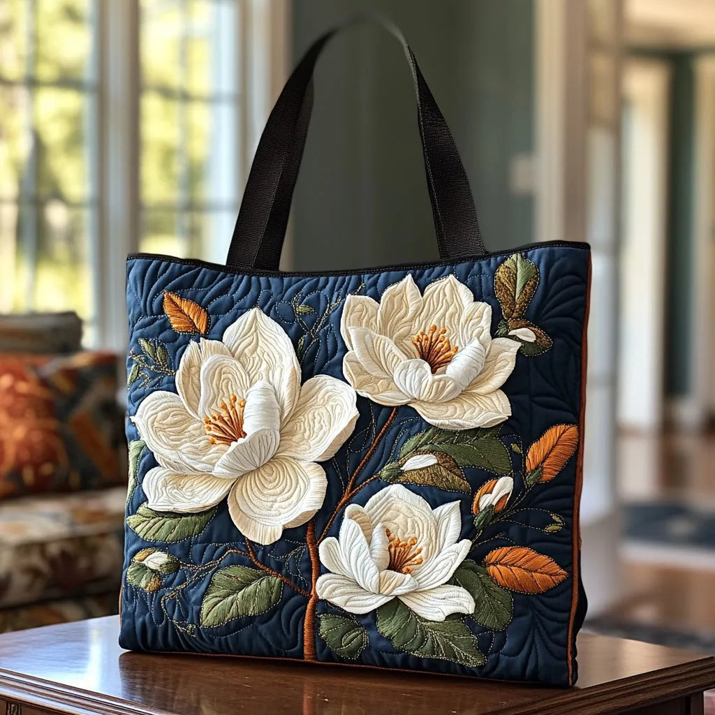 Zarte Magnolie — Handwerklich gesteppte Tasche