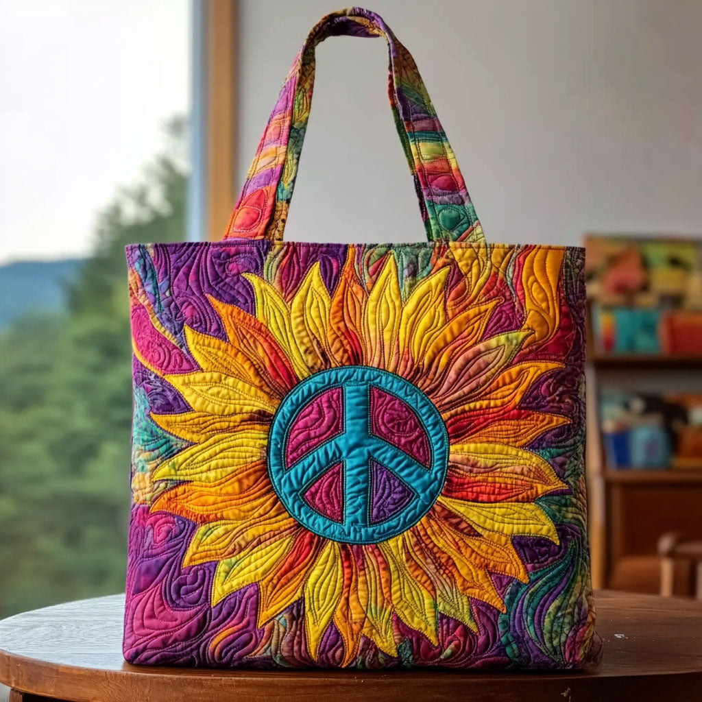 Sonnenblume, freier Geist — gesteppter Shopper