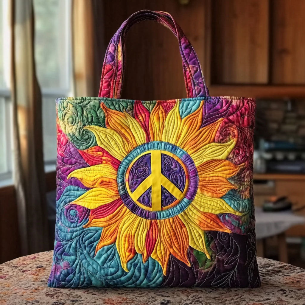 Sonnenblume, klarer Geist — gesteppter Shopper