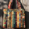 Blumen und Bücher — gesteppter Shopper