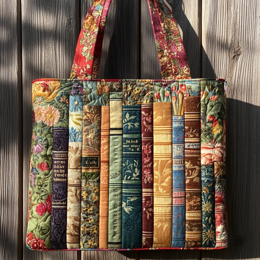 Blumen und Bücher — gesteppter Shopper