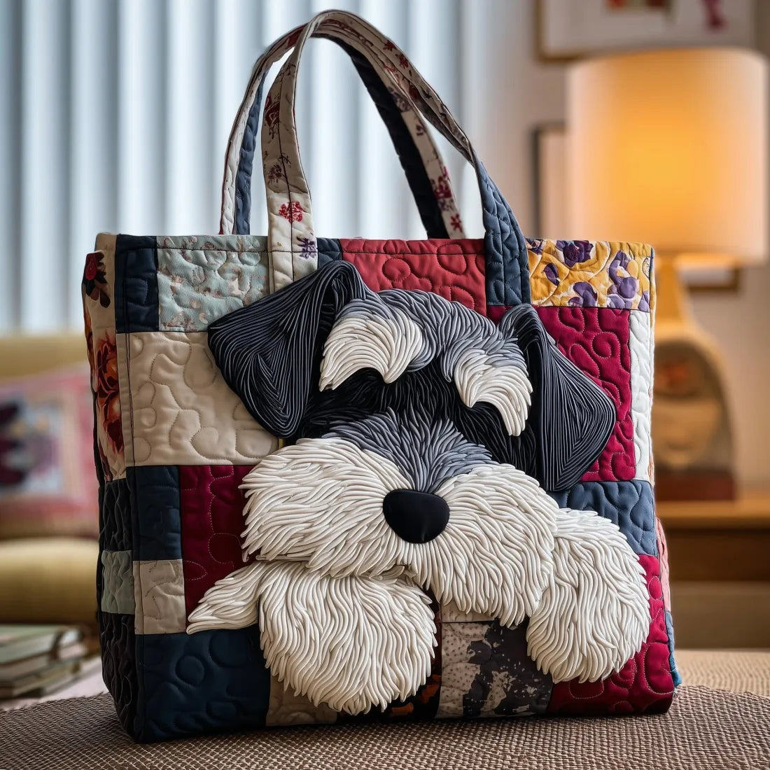 Schnauzer — handwerklich gesteppte Tasche