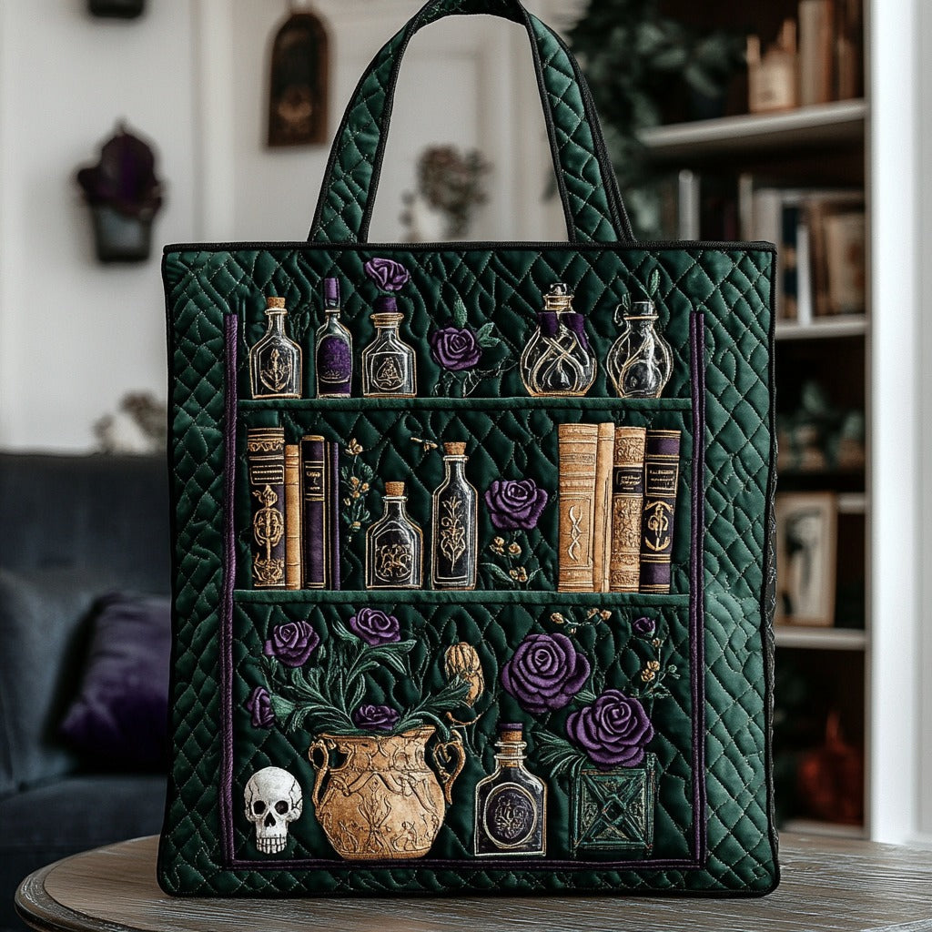 Gotisches botanisches Bücherregal — Gesteppter Shopper
