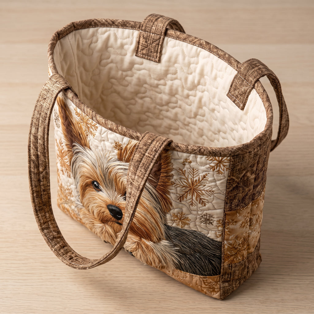 Süßer Yorkshire Terrier — Handwerklich gesteppte Tasche