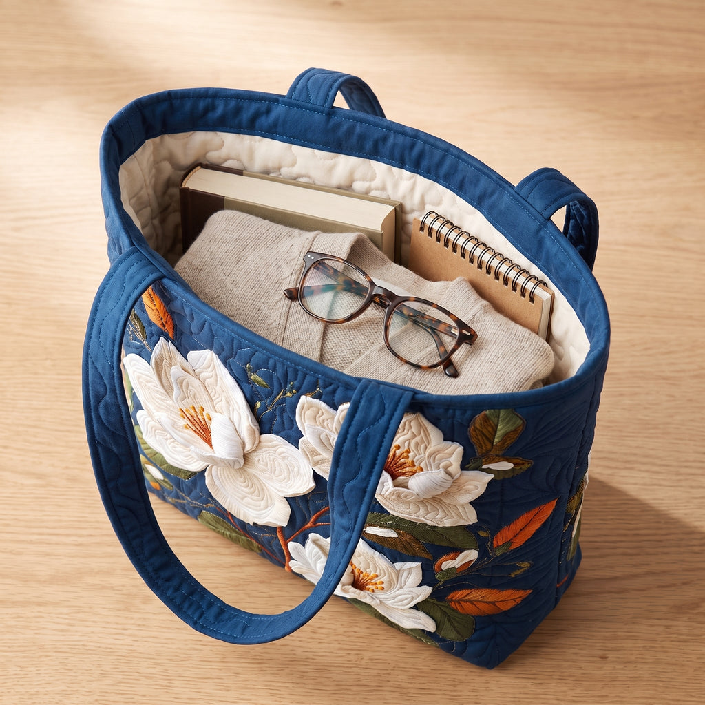 Zarte Magnolie — Handwerklich gesteppte Tasche