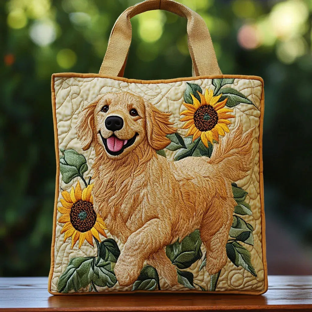 Golden Retriever — Handwerklich gesteppte Tasche