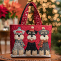 Schnauzer-Trio — handwerklich gesteppte Tasche