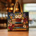 Blütenprint und Bücher — Handwerklich gesteppte Tasche