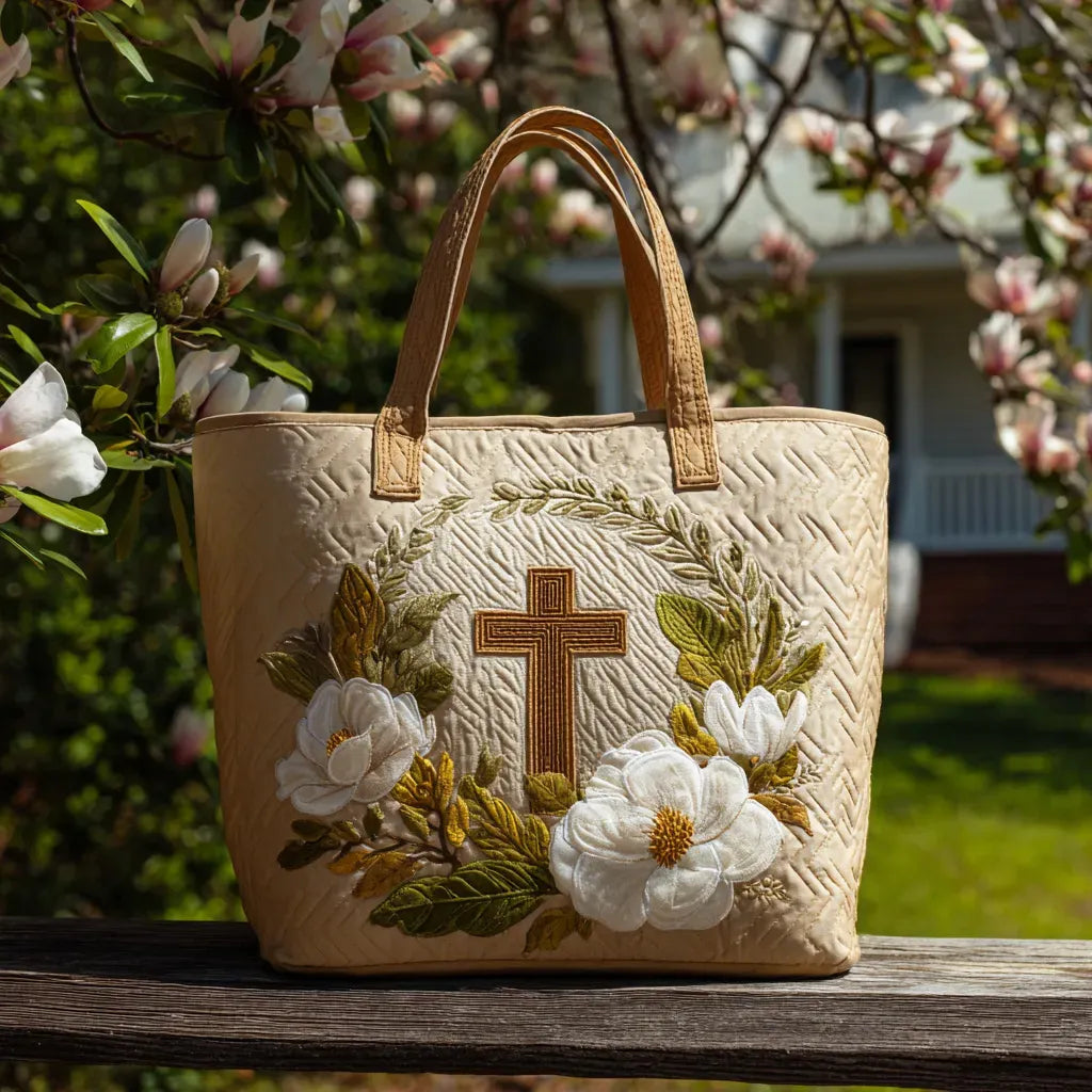 Heiliges Kreuz — handwerklich gesteppte Tasche
