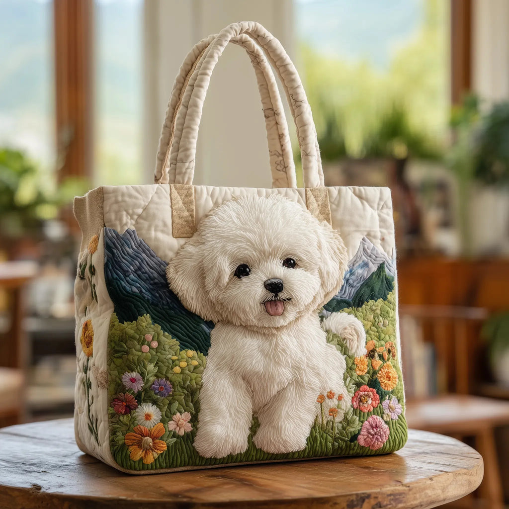 Verzauberter Hund — Handwerklich gesteppte Tasche