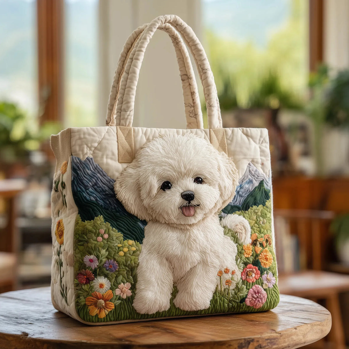 Verzauberter Hund — Handwerklich gesteppte Tasche