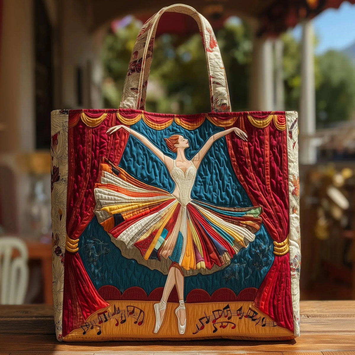 Eleganter Schwan — handwerklich gesteppte Tasche