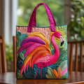 Regenbogenflamingo — handwerklich gesteppte Tasche