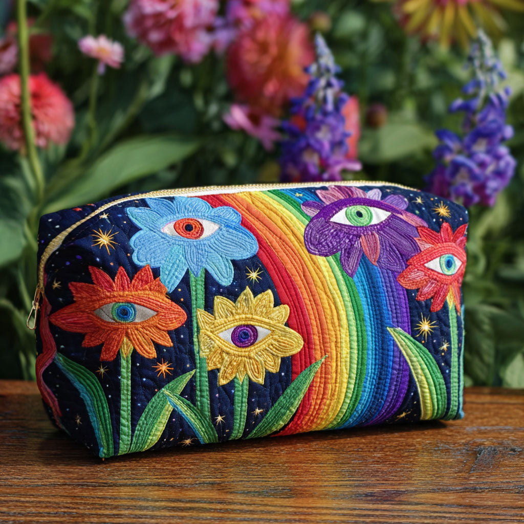 Boho-Pilze — gesteppte Kosmetiktasche