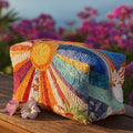 Boho-Sonnenstrahlen — gesteppte Kosmetiktasche