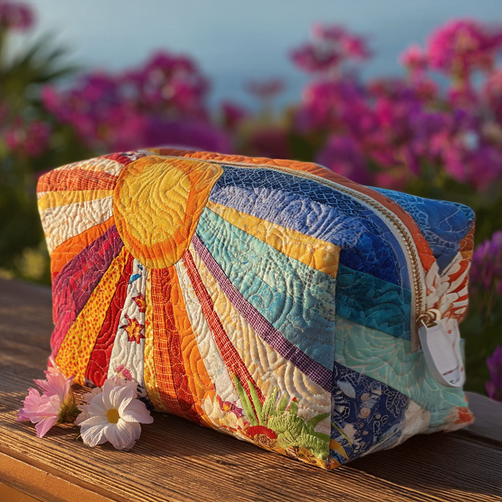 Boho-Sonnenstrahlen — gesteppte Kosmetiktasche