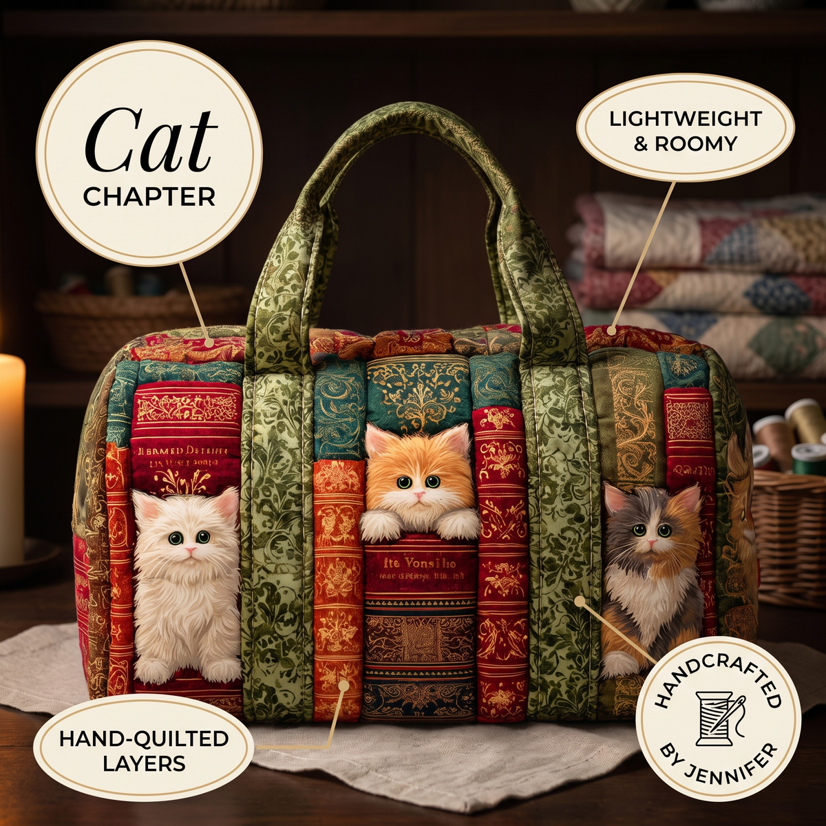 Katzenkapitel — gesteppter Weekender