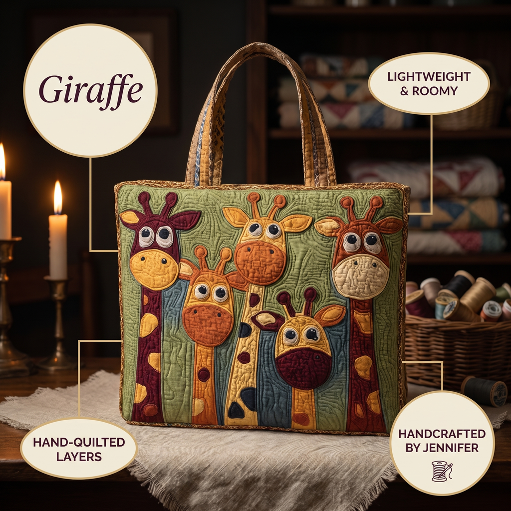 Giraffe — Handwerklich gesteppte Tasche