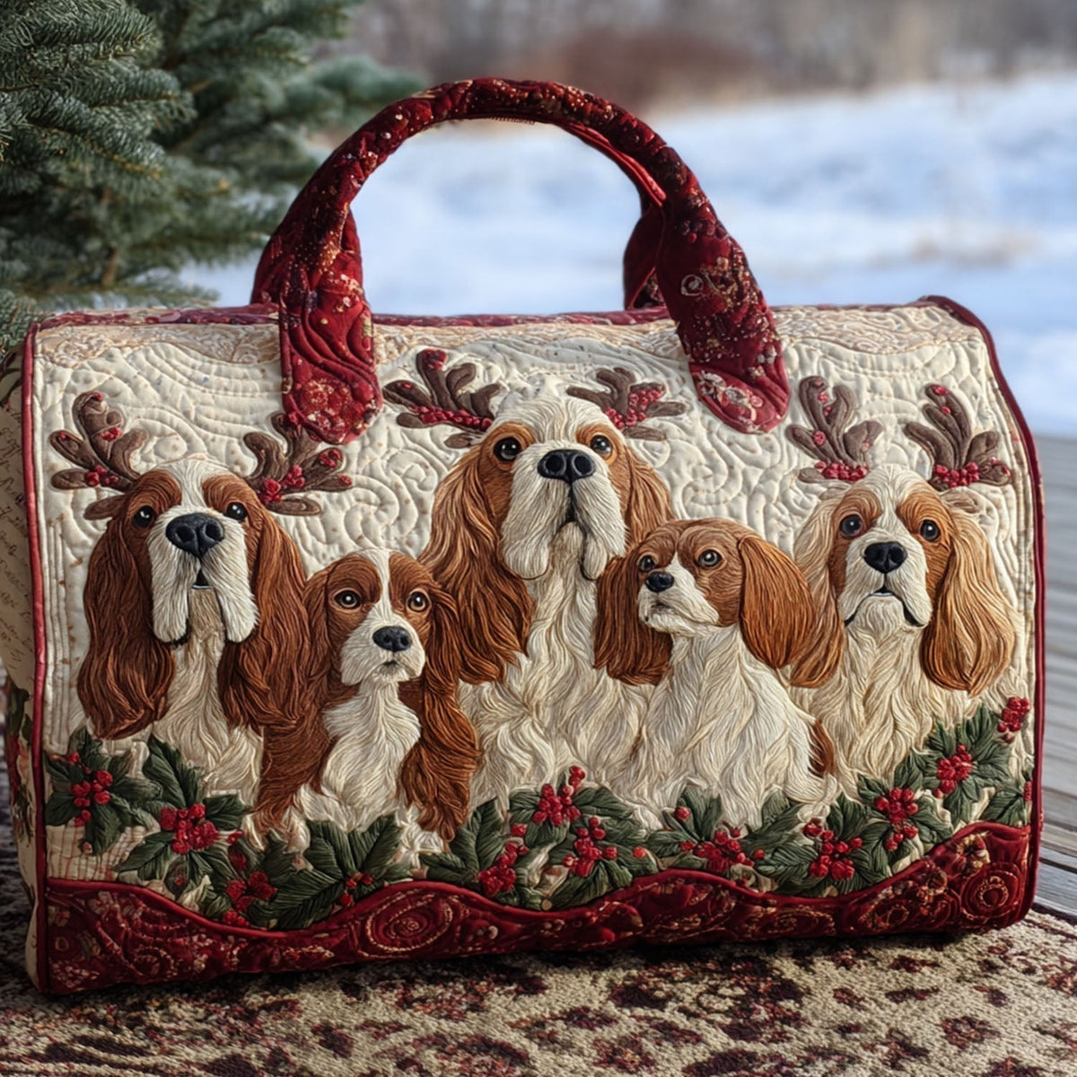 Weihnachts-Spaniel — gesteppter Weekender