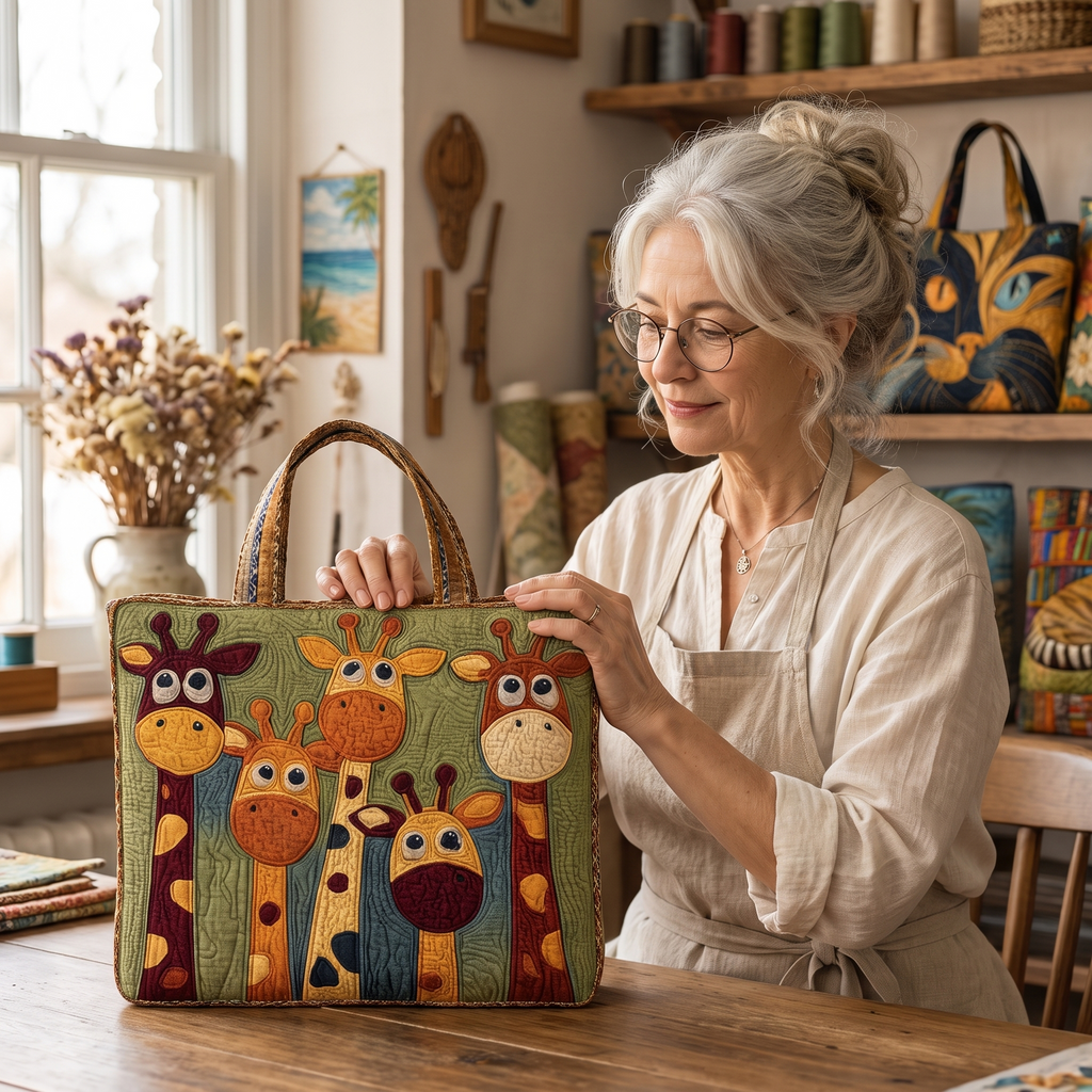 Giraffe — Handwerklich gesteppte Tasche