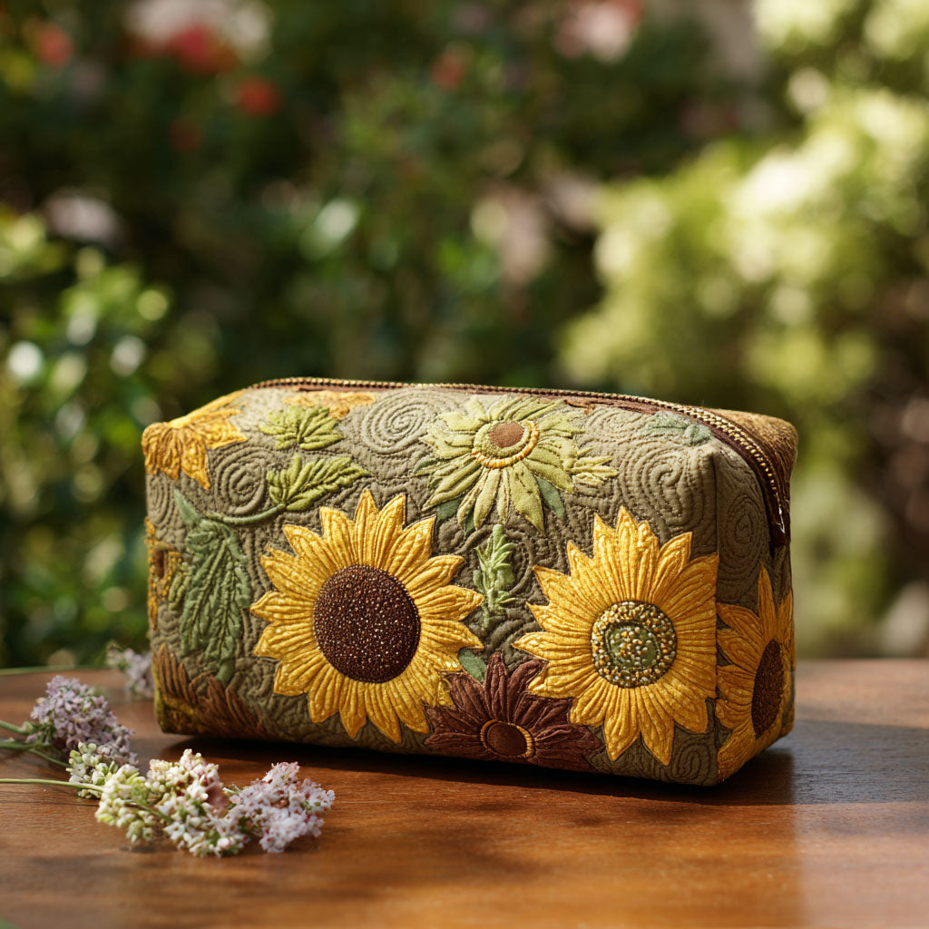 Goldenes Feld — gesteppte Kosmetiktasche