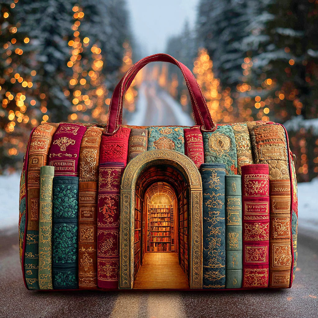 Verborgene Bibliothek — gesteppter Weekender