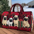 Weihnachts-Mops — gesteppter Weekender
