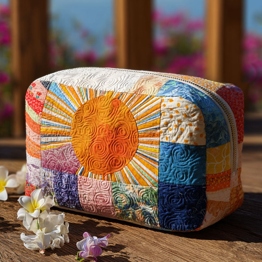 Faule Sonne — gesteppte Kosmetiktasche