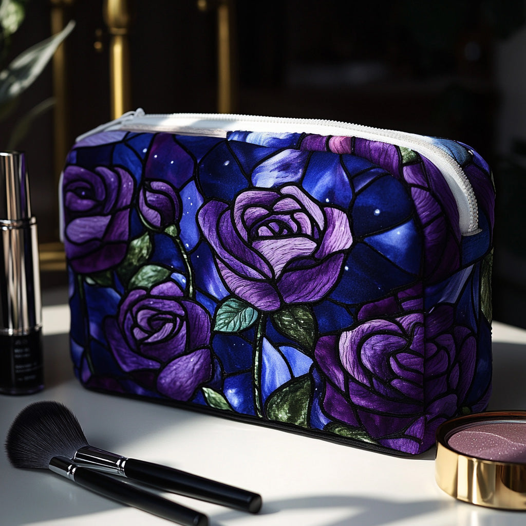 Mitternachtsrose — gesteppte Kosmetiktasche