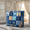 Maritimes Blau — handwerklich gesteppte Strandtasche