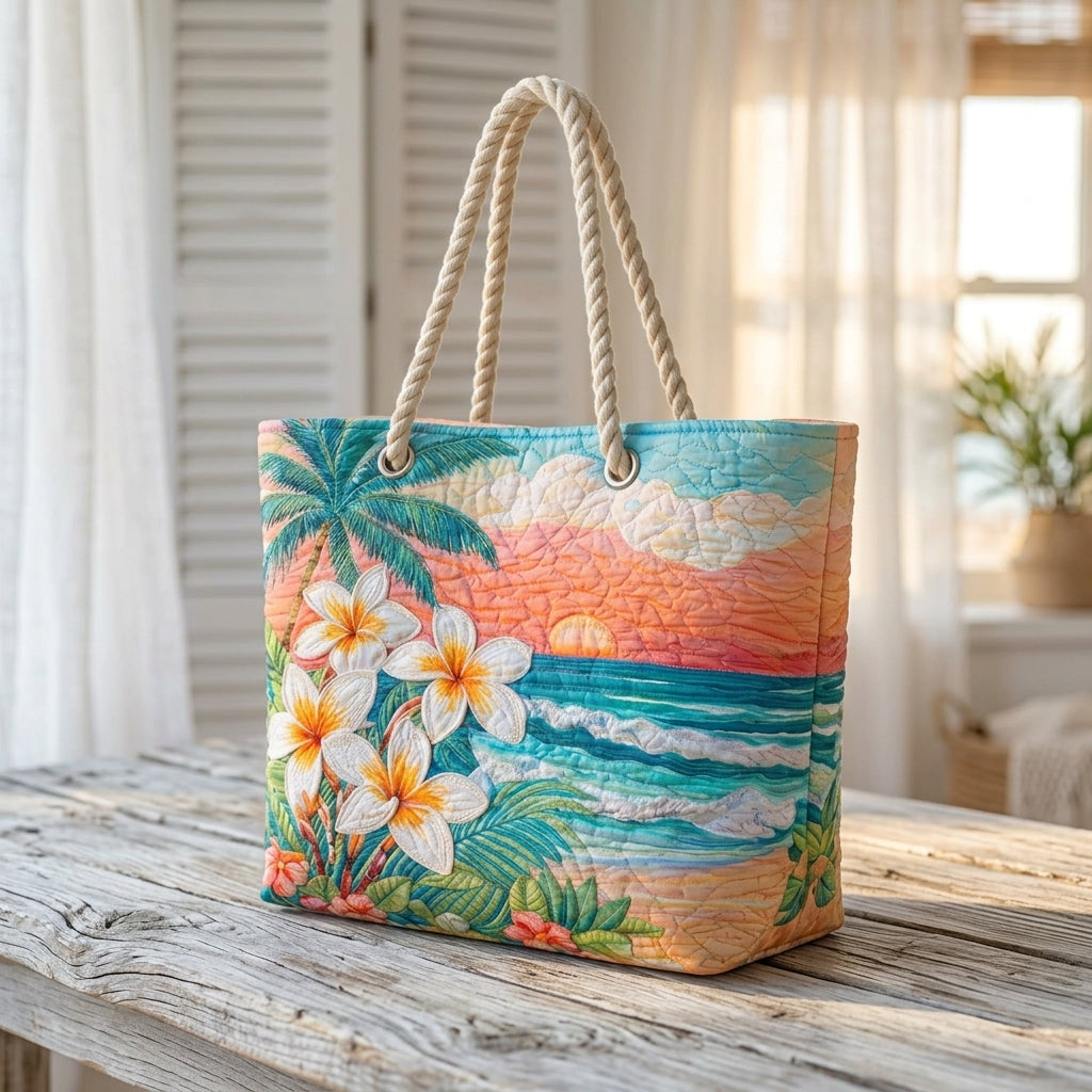 Tropischer Geist — handwerklich gesteppte Strandtasche