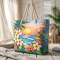 Tropische Brise — handwerklich gesteppte Strandtasche