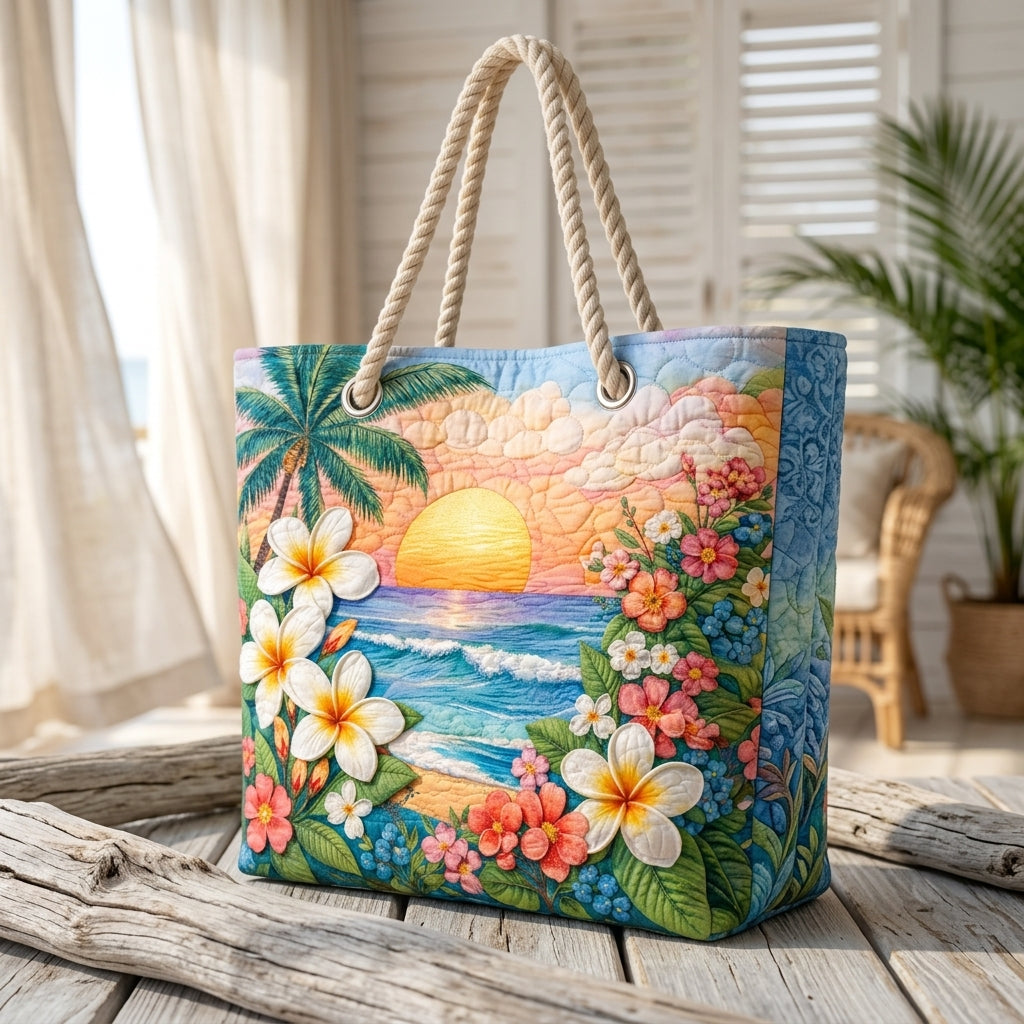 Tropische Brise — handwerklich gesteppte Strandtasche