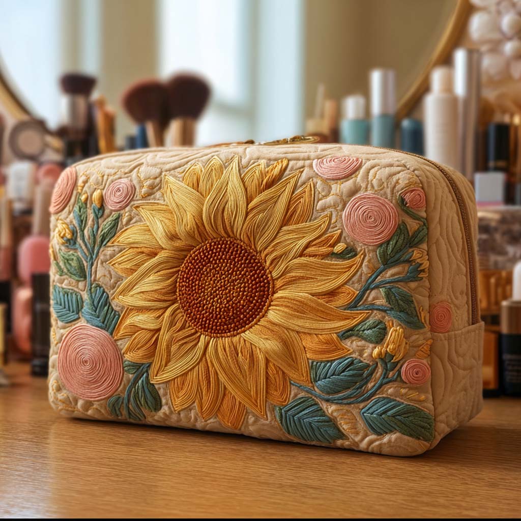 Sanfter Sonnenschein — gesteppte Kosmetiktasche