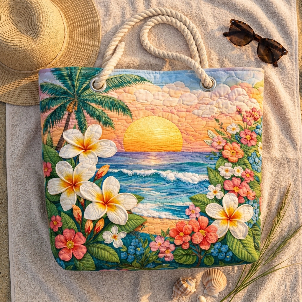 Tropische Brise — handwerklich gesteppte Strandtasche