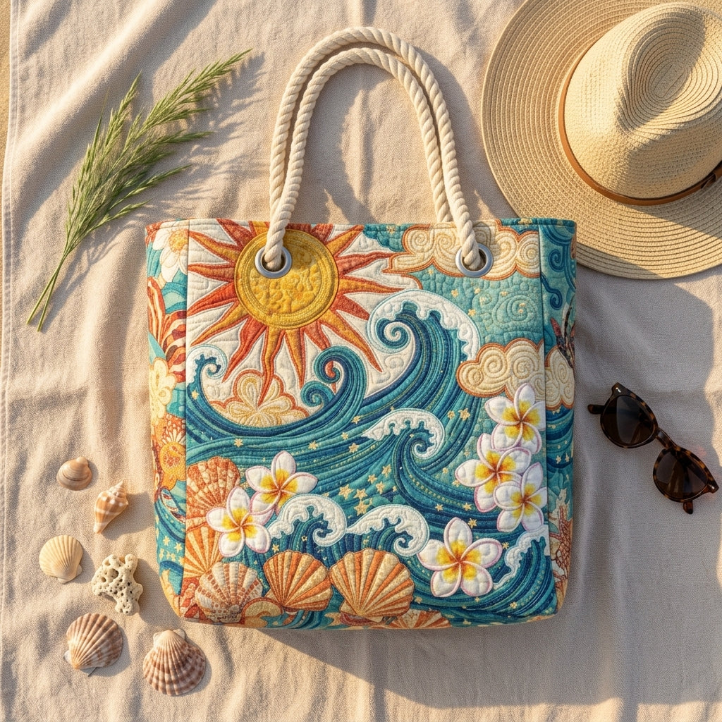 Warmer Halo — handwerklich gesteppte Strandtasche